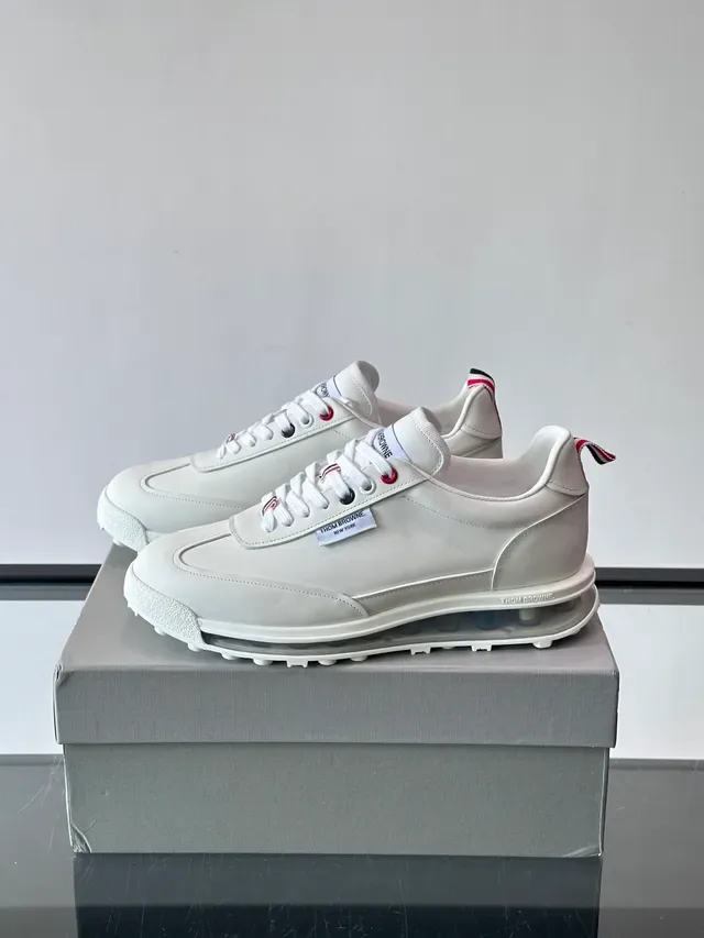 Thom Browne Air Runner White Red Low-Top Leather Upper Lifestyle Sneakers 4