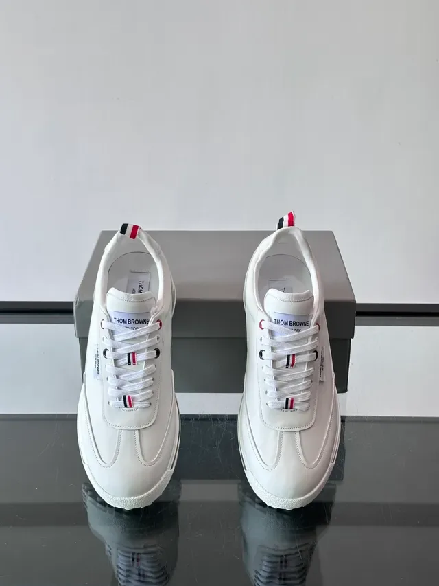 Thom Browne Air Runner White Red Low-Top Leather Upper Lifestyle Sneakers 5