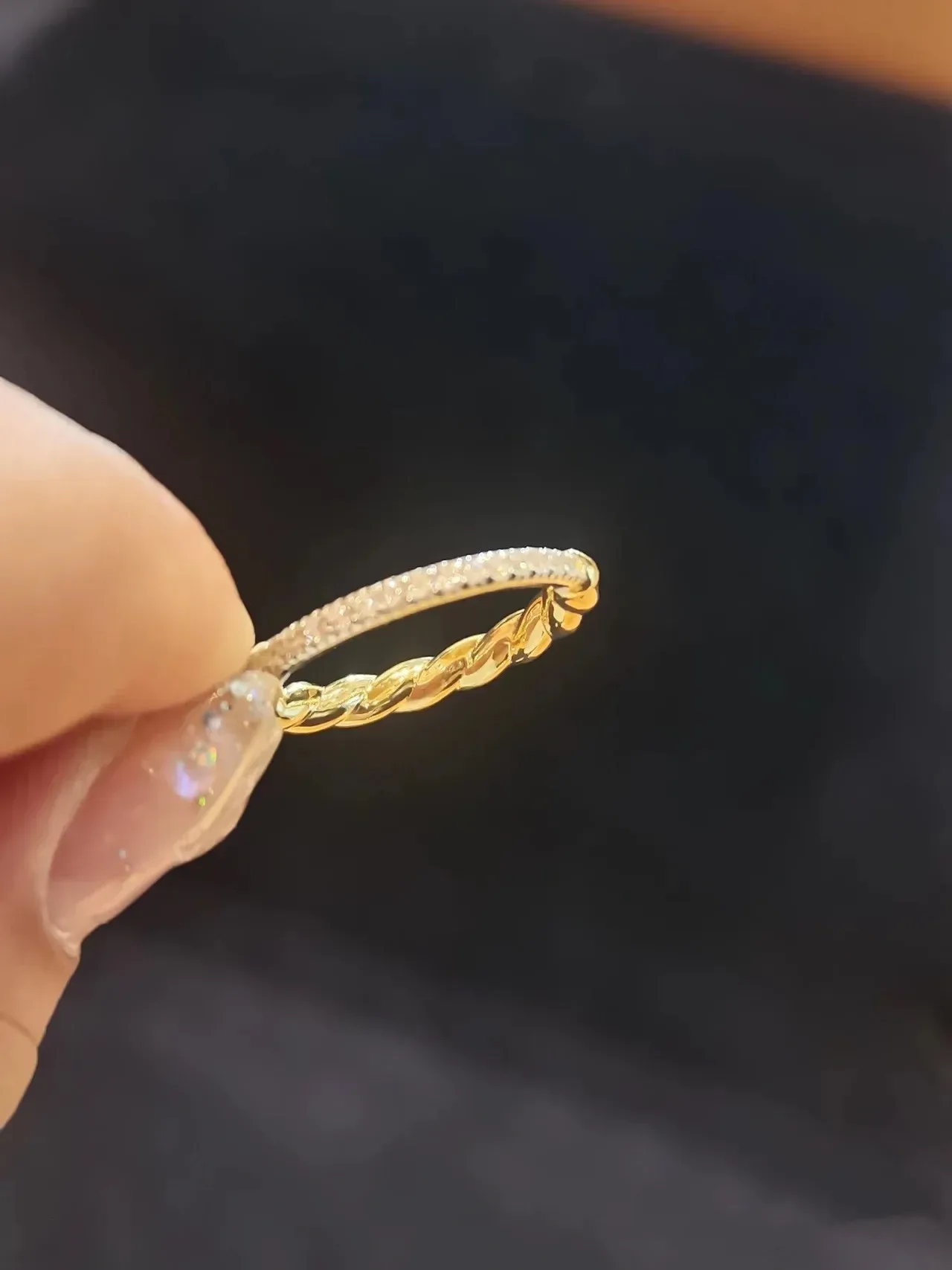 Tiffany & Co. Pavé Eternity Band হলুদ সোনা ডায়মন্ড রিং 5