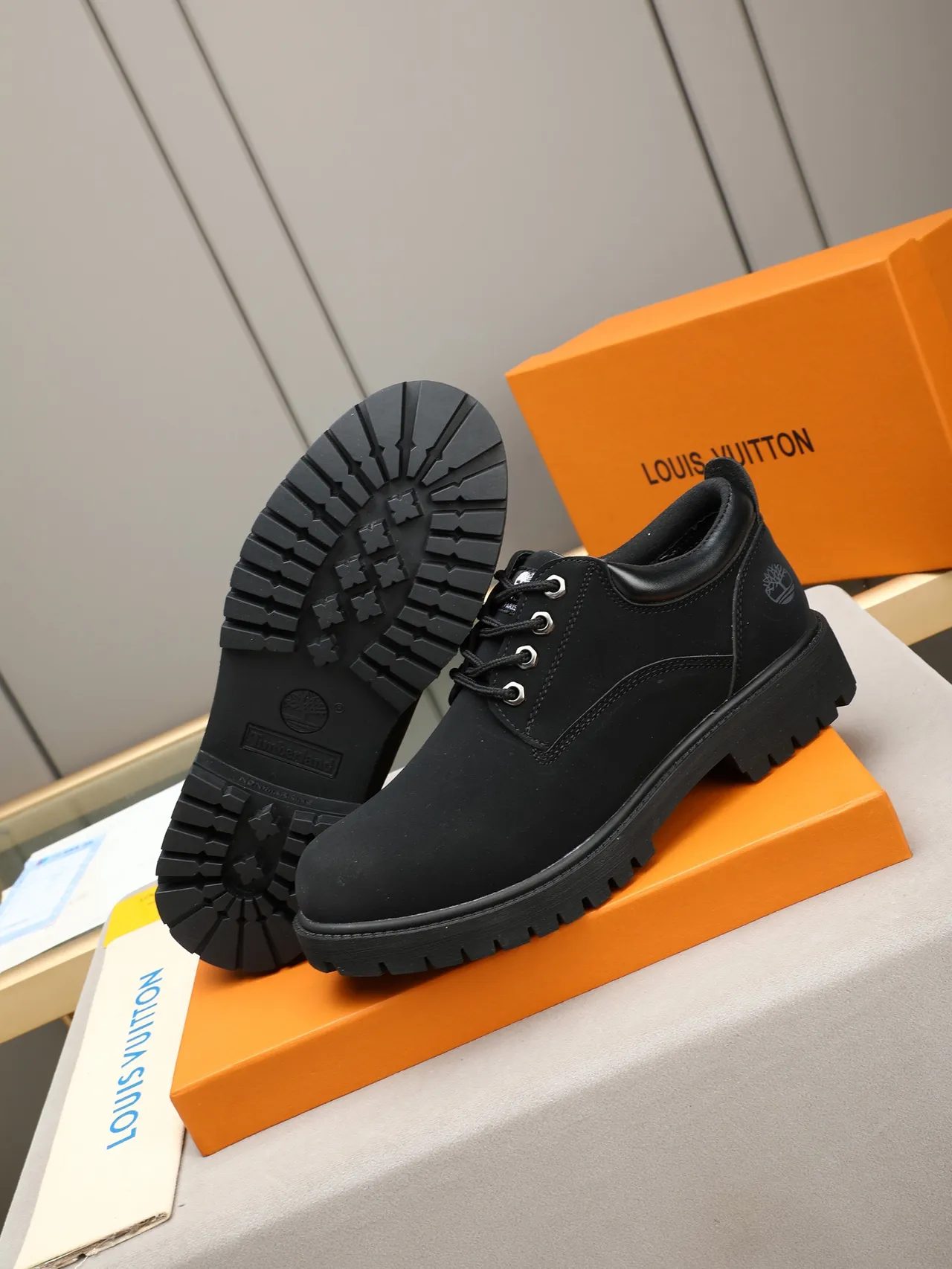 Timberland Black Suede-Nubuck Upper Smooth Leather Heel Counter Work Boots 4
