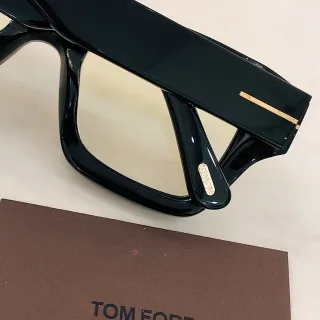 Tom Ford Black Acetate Gold-Accent Rectangular Mirrored Sunglasses