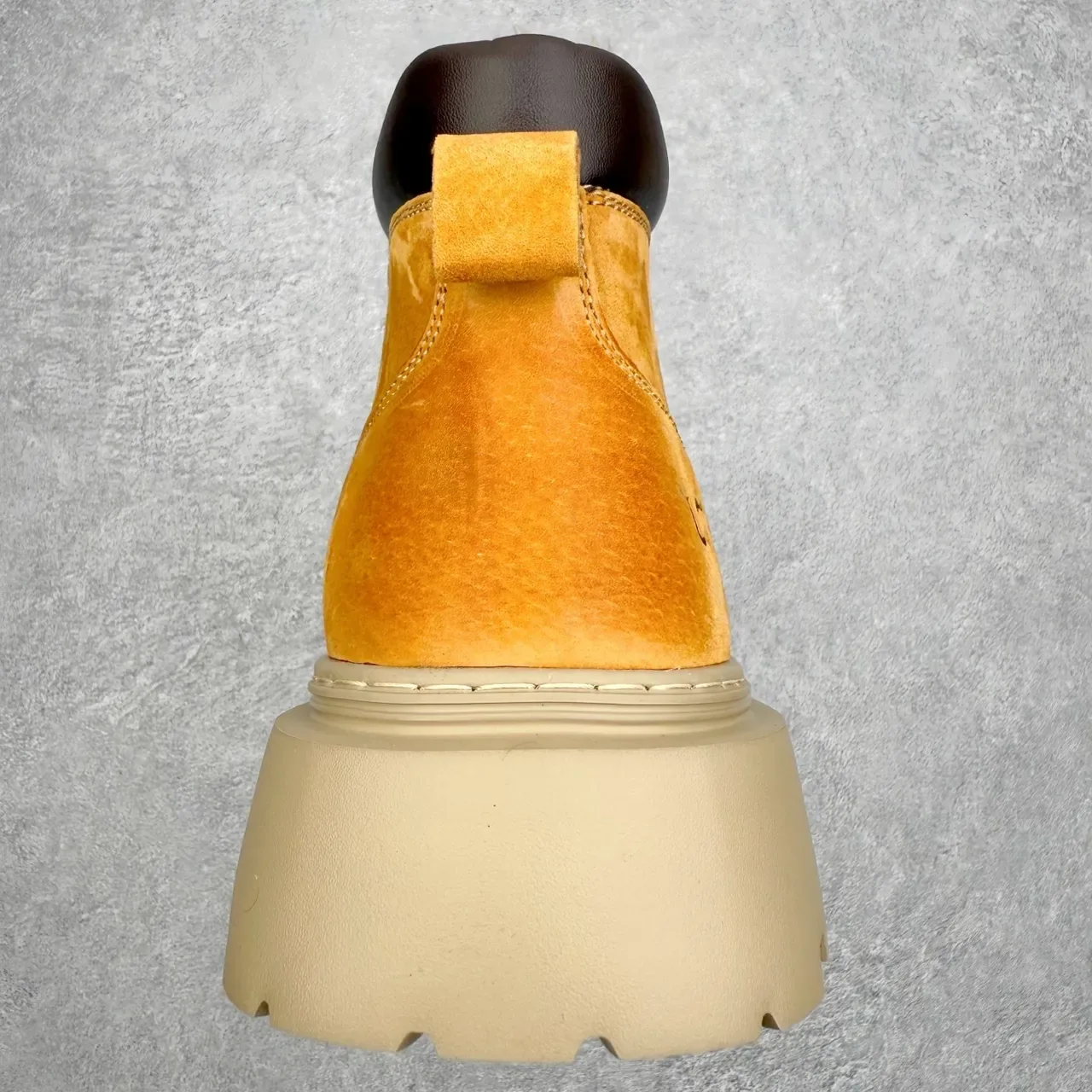 UGG Ante Beige Negro Bota Trabajo Tacón Gruesa Agujetas 8