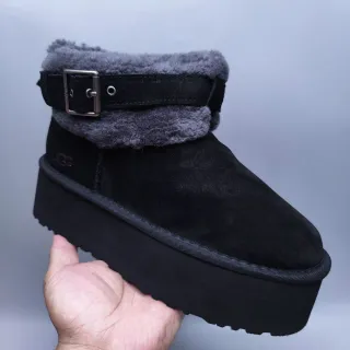 UGG 黑色灰色 平台鞋底 羊毛护脚 雪靴