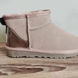 UGG Classic Beige Brown Suede Upper Shearling-Lined Snow Boots