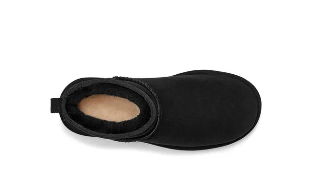UGG Classic Mini Black Suede Shearling-Lined Snow Boots 13
