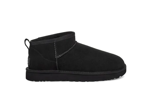 UGG Classic Mini Black Suede Shearling-Lined Snow Boots 18