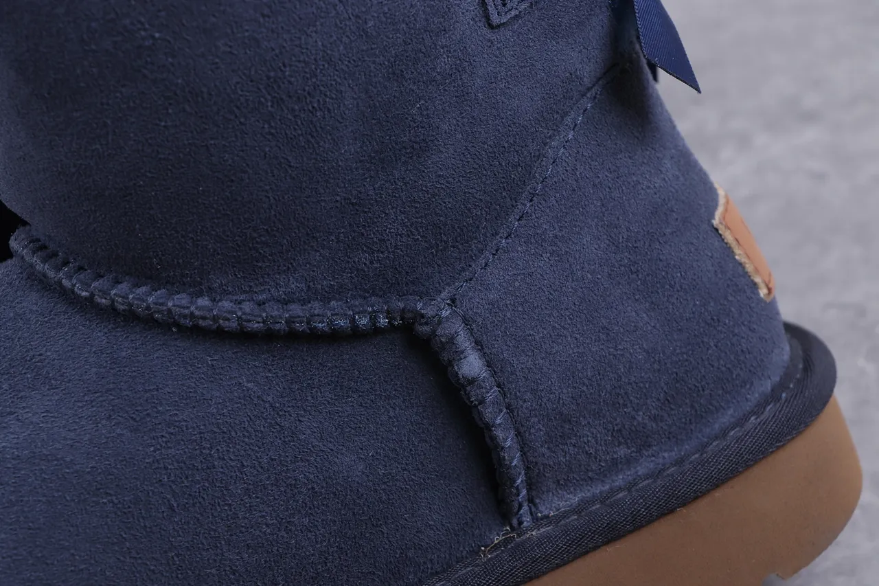UGG Classic Mini Navy Shearling-Lined Snow Boots 3