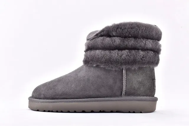 UGG Fluff Mini Quiz-Ted حذاء ثلجي رمادي 8