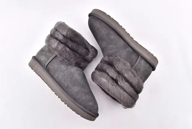 UGG Fluff Mini Quiz-Ted حذاء ثلجي رمادي 12
