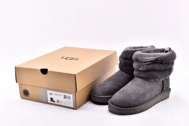 UGG Fluff Mini Quiz-Ted حذاء ثلجي رمادي 15