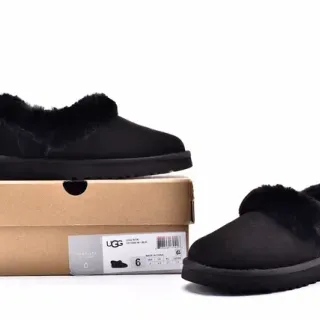 UGG Nita Black Shearling-Lined Slip-On Casual Shoes