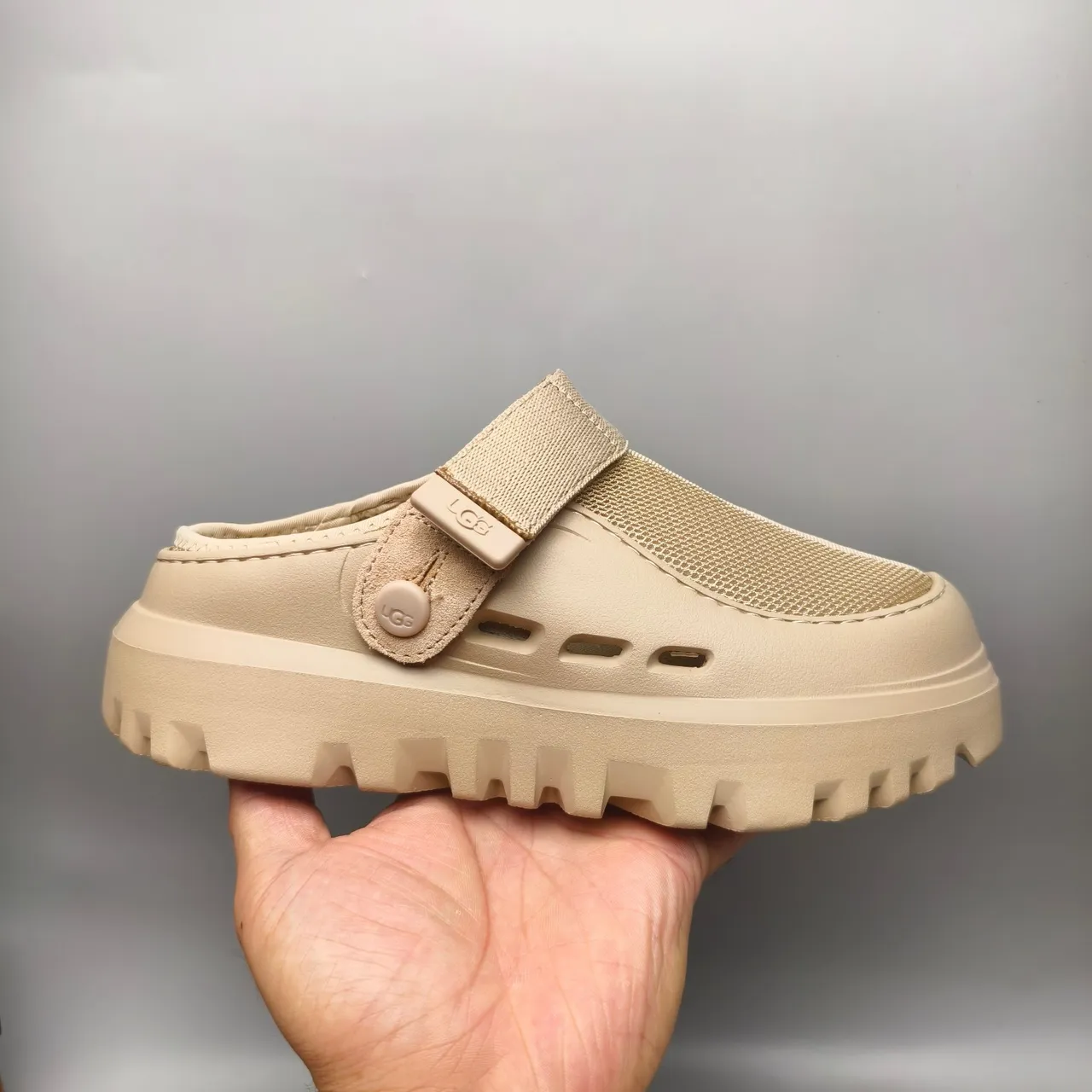 UGG Tasman Beige Mesh Strap Clog 2