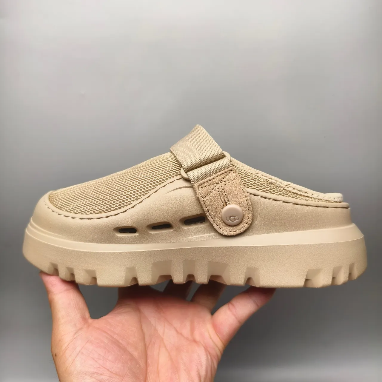 UGG Tasman Beige Mesh Strap Clog 7