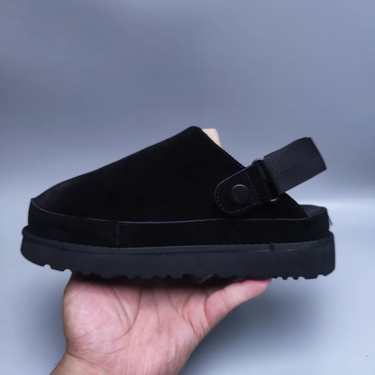 UGG Tasman Black Suede Strap Slipper 2