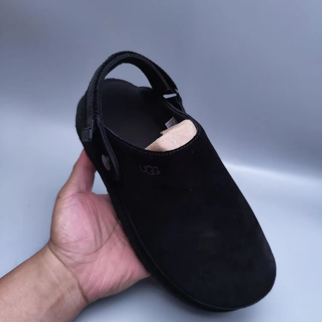 UGG Tasman Black Suede Strap Slipper 6