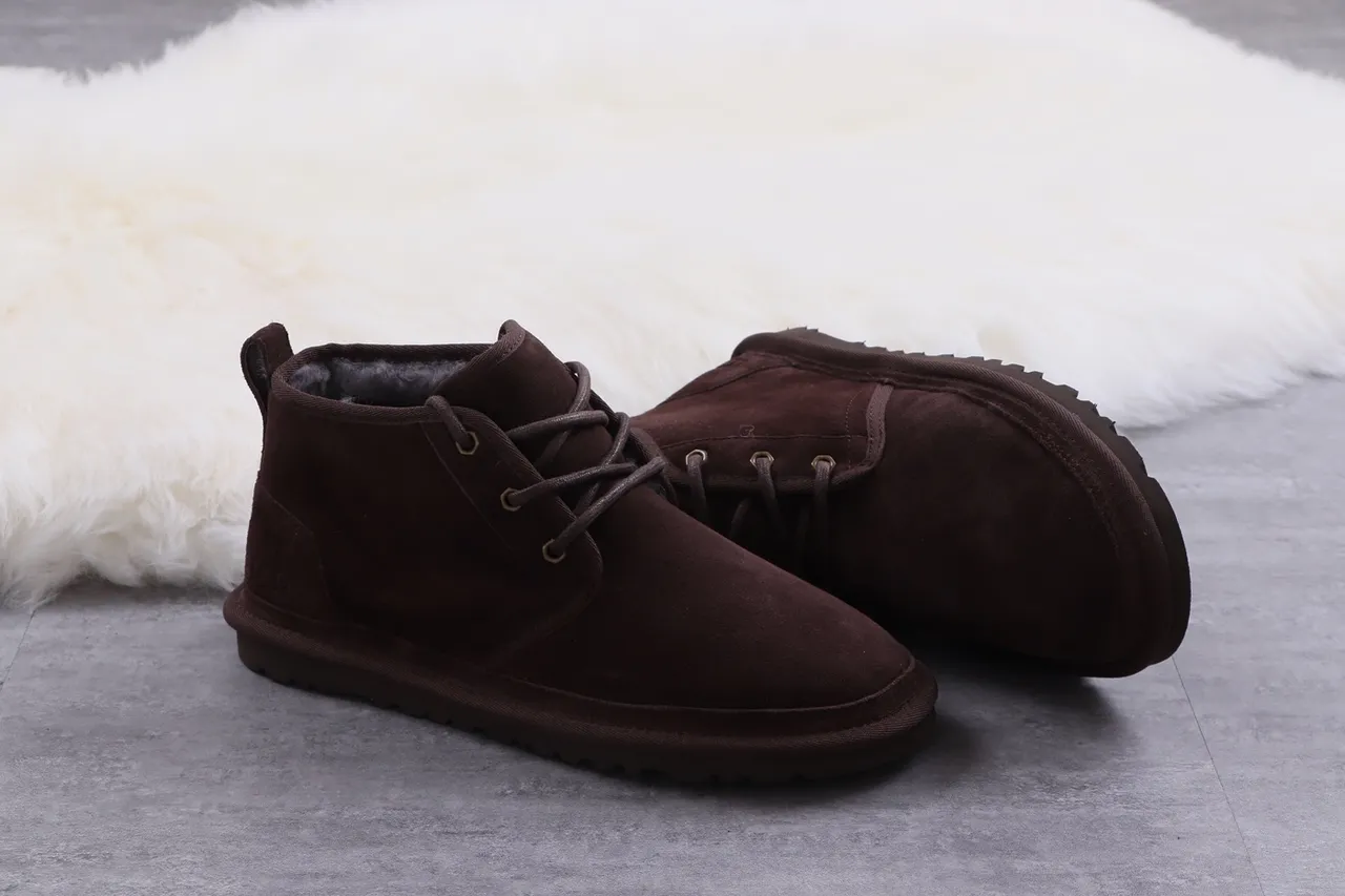 UGG Tasman حذاء كاحل بني من السويد مع تبطين من الشيرلينج 7