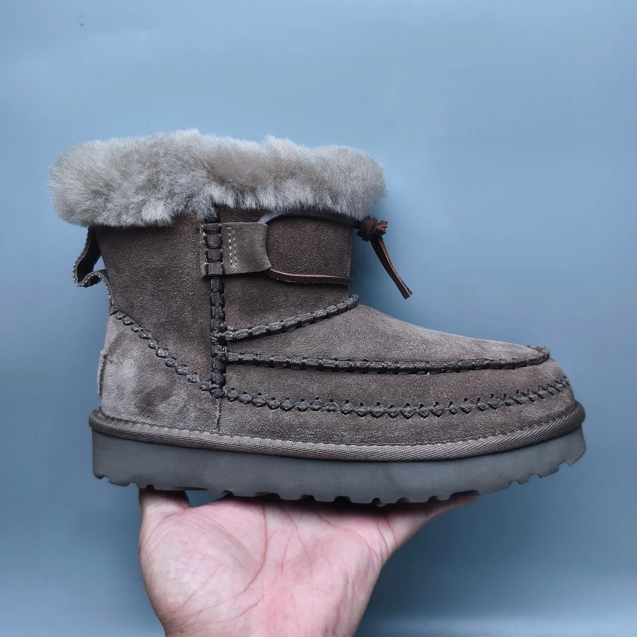 UGG Tasman Brown Suede Shearling-Lined Snow Boots 2