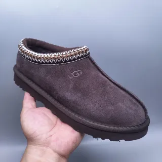 UGG Tasman 棕白 麂皮鞋面 编织边 领 休闲鞋