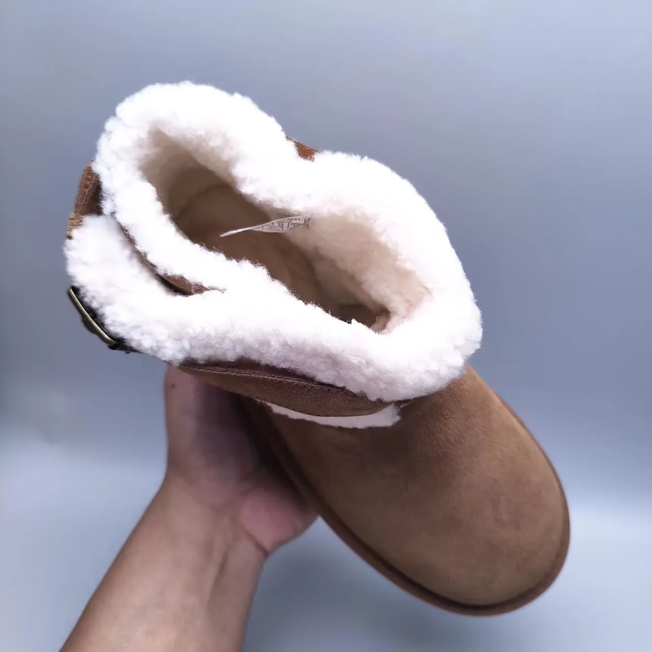 UGG Tasman بني أبيض سويد أبو علوي شيرلينج لينينج كف بوتات ثلج 4