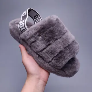UGG Tasman Gray Plush Shearling Slipper