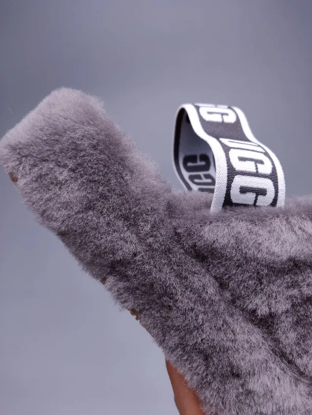 UGG Tasman Gray Plush Shearling Slipper 5