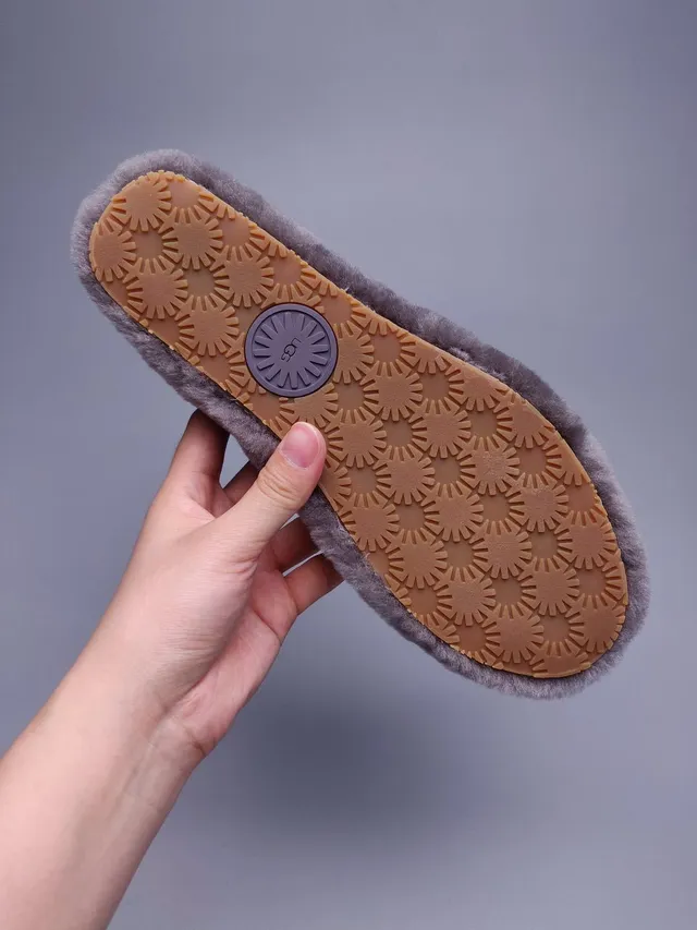 UGG Tasman Gray Plush Shearling Slipper 6