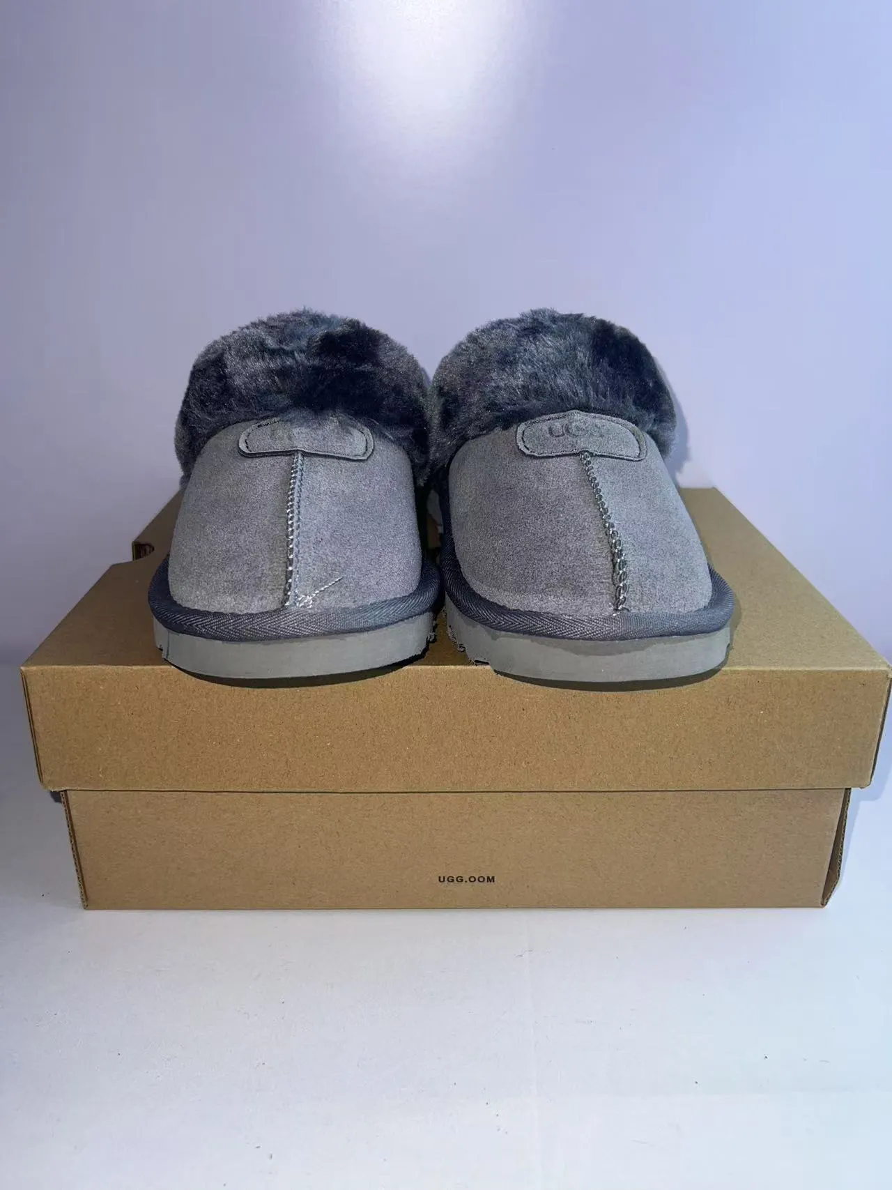 UGG Tasman Gray Suede Shearling-Lined Slippers 5