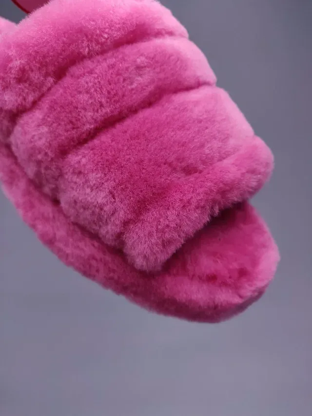 UGG Tasman Pink Plush Faux Fur Slippers 2