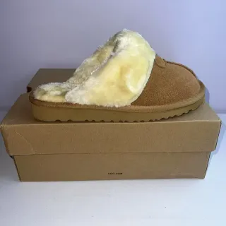 UGG Tasman Tan Suede Shearling-Lined Slippers
