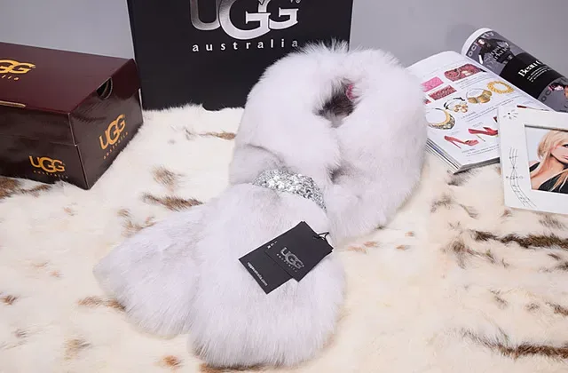 UGG Tasman White Fluffy Fur Snow Boots 5