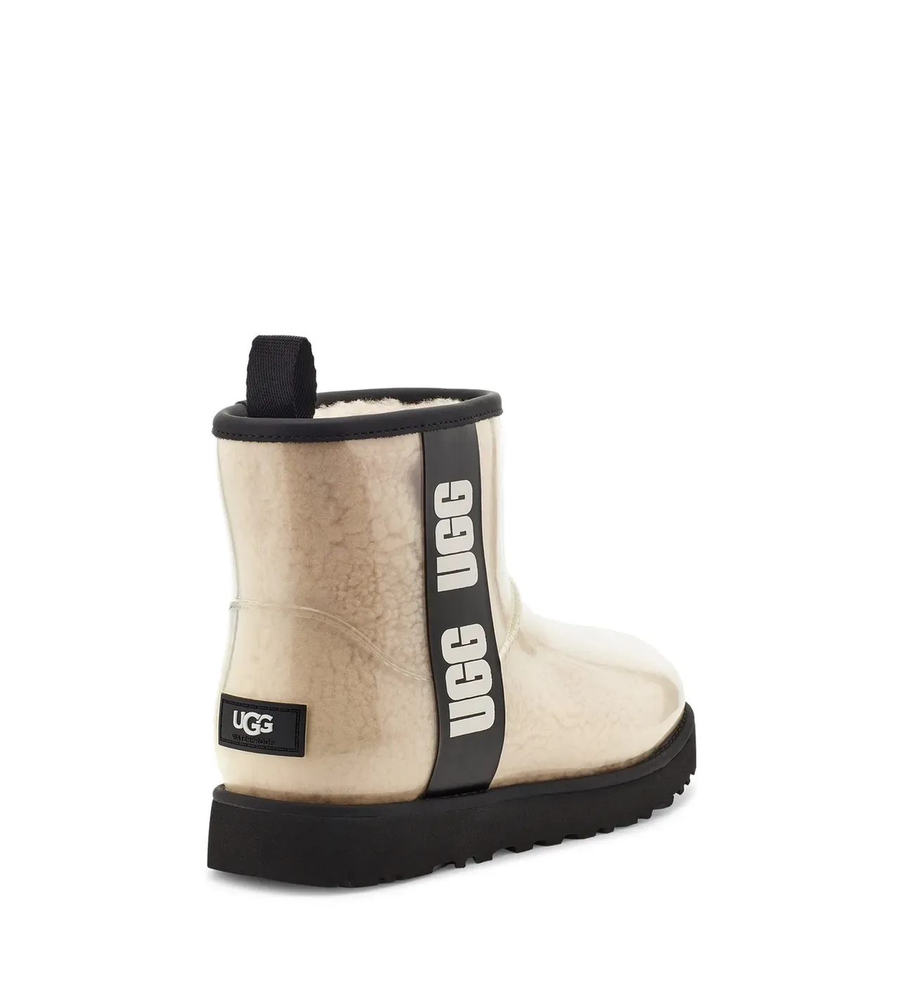 UGG Ultra Mini Botas de Nieve Beige Transparente con Shearling 3