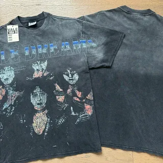 Vale Forever Acid-Washed Distressed Graphic T-Shirt