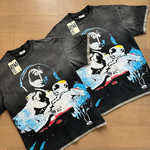 T-shirt graphique noir acid wash usé Vale Forever 2