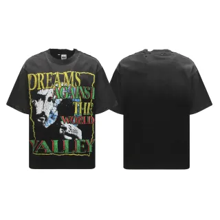 Vale Forever Distressed Black Graphic Print Oversized T-Shirt