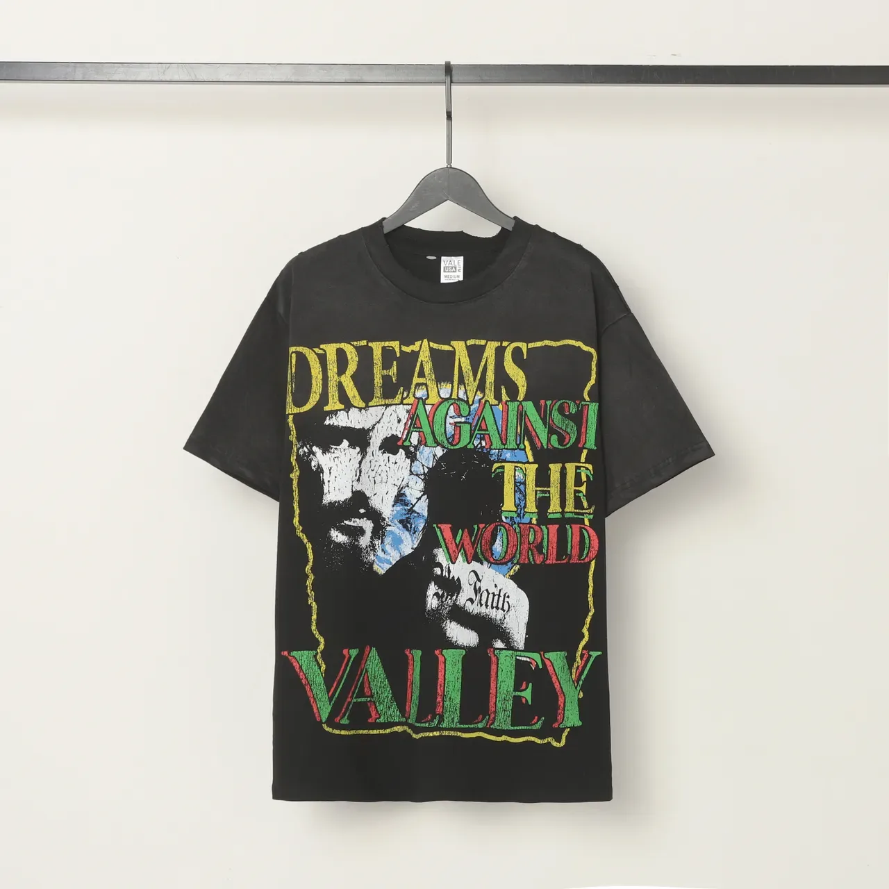 Vale Forever Distressed Black Graphic Print Oversized T-Shirt 2