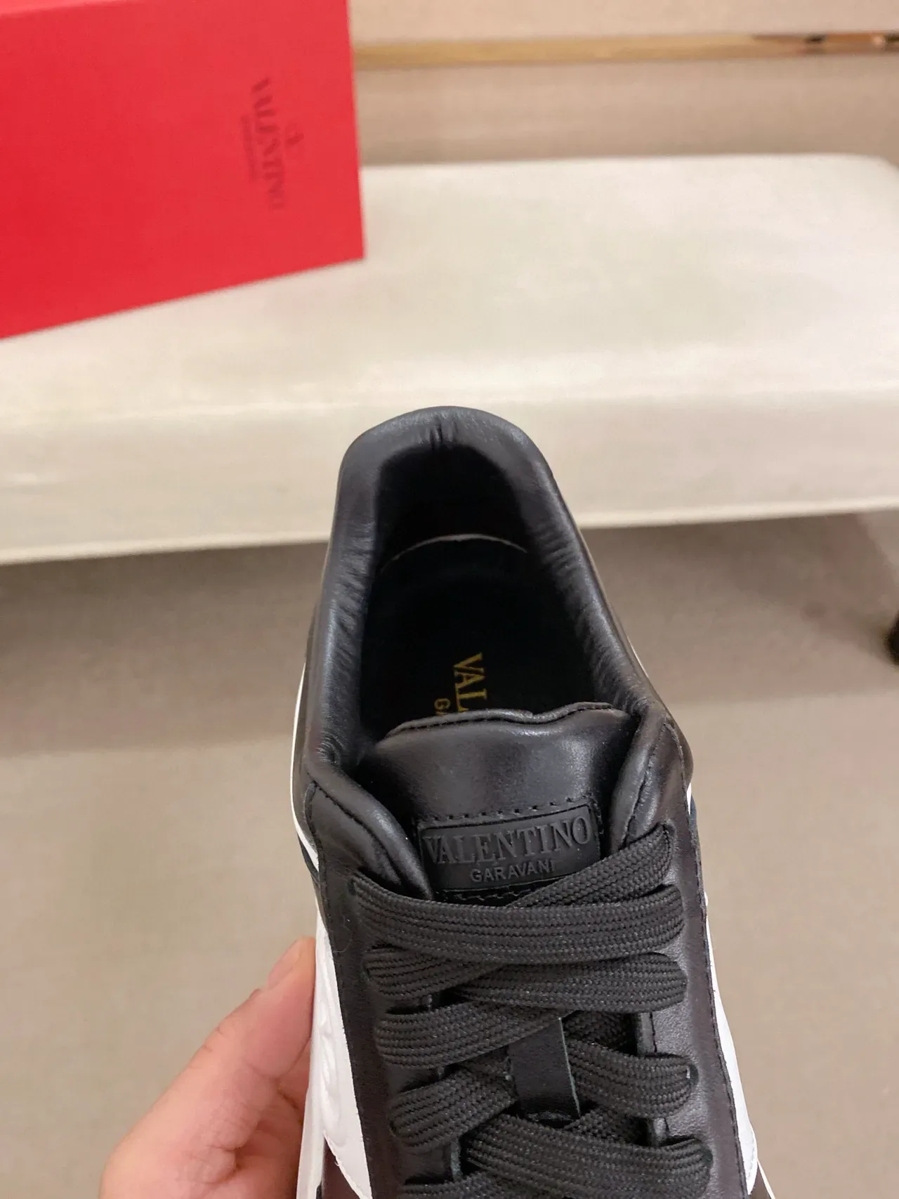 Valentino Black White Leather Upper Chunky Sculpted Sole Lifestyle Sneakers 6