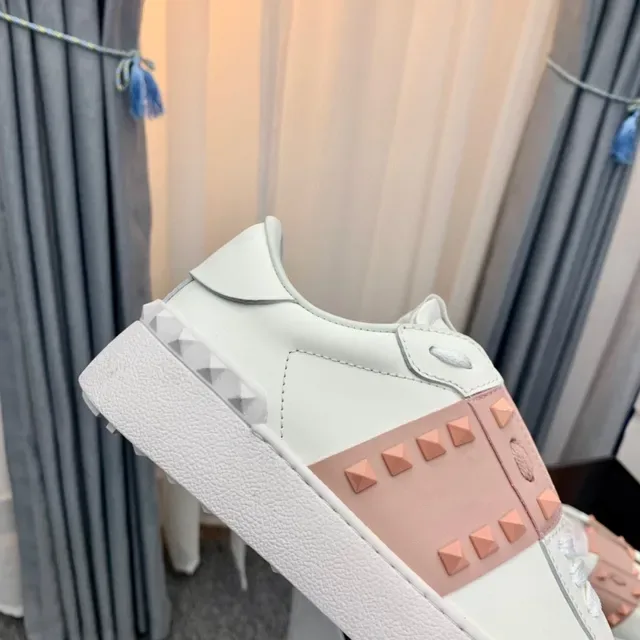 Valentino Rockstud White and Dusty Rose Studded Lifestyle Sneakers 4