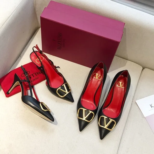 Valentino VLTN Black Red Pointed-Toe Heel Stiletto 2