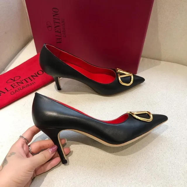 Valentino VLTN Black Red Pointed-Toe Heel Stiletto 4