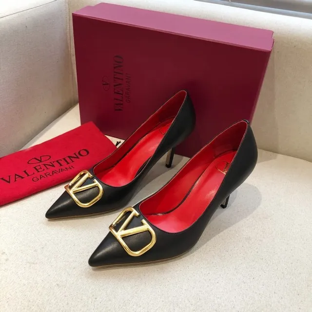 Valentino VLTN Black Red Pointed-Toe Heel Stiletto 5