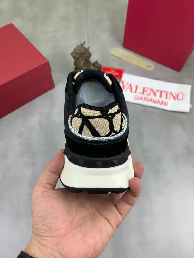 Valentino VLTN Monogram Black Beige Chunky Sneakers 3