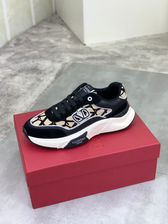 Valentino VLTN Monogram Black Beige Chunky Sneakers 4