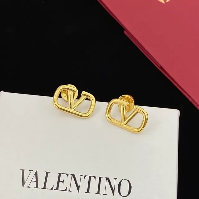 Valentino VLTN Boucles d'Oreilles à Cadre Ouvert Doré 3