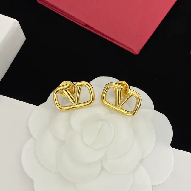 Valentino VLTN Boucles d'Oreilles à Cadre Ouvert Doré 4