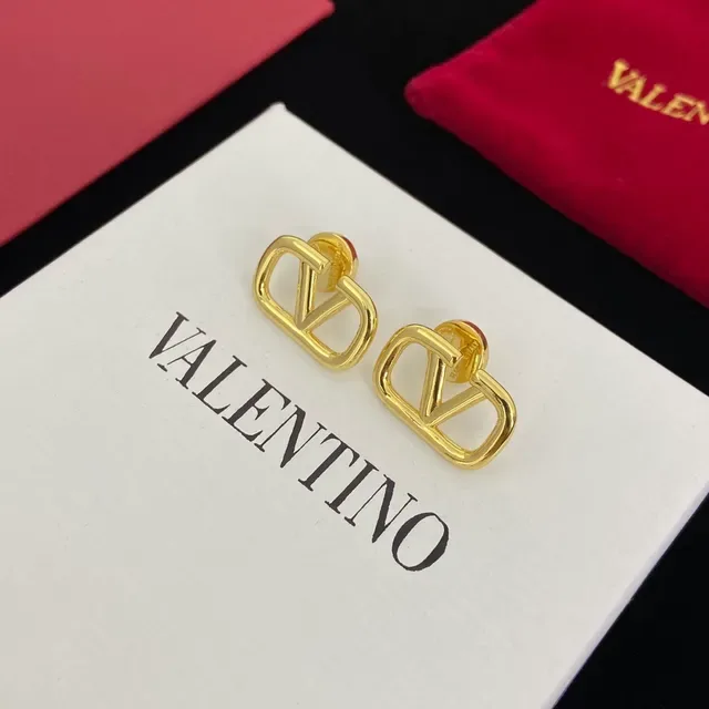 Valentino VLTN Boucles d'Oreilles à Cadre Ouvert Doré 6