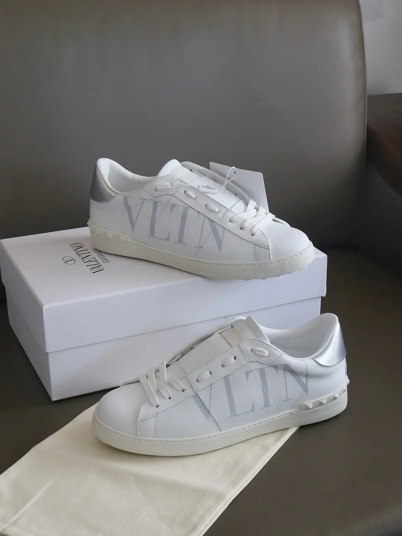 Valentino VLTN White Silver Logo Lifestyle Sneakers 2