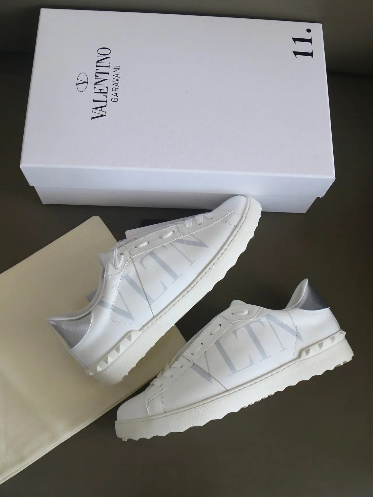 Valentino VLTN White Silver Logo Lifestyle Sneakers 5