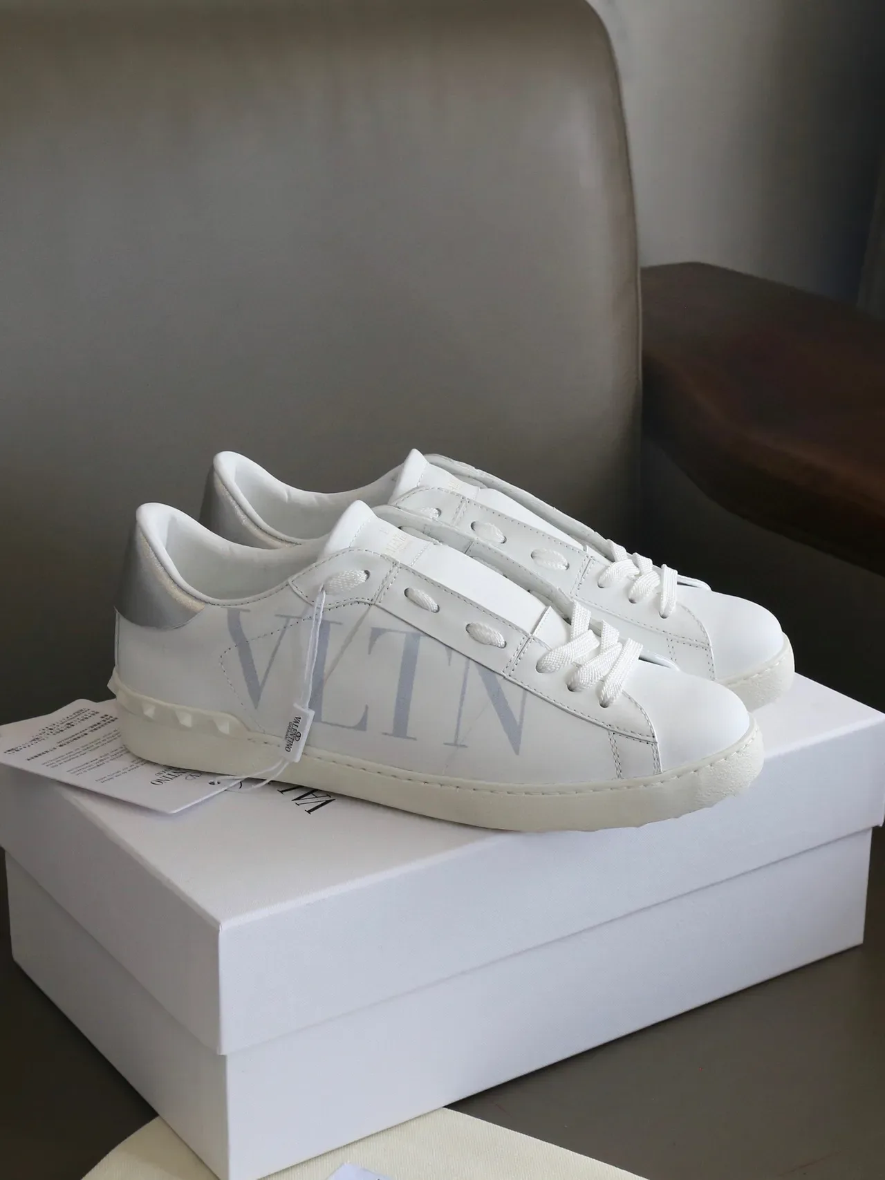 Valentino VLTN White Silver Logo Lifestyle Sneakers 6