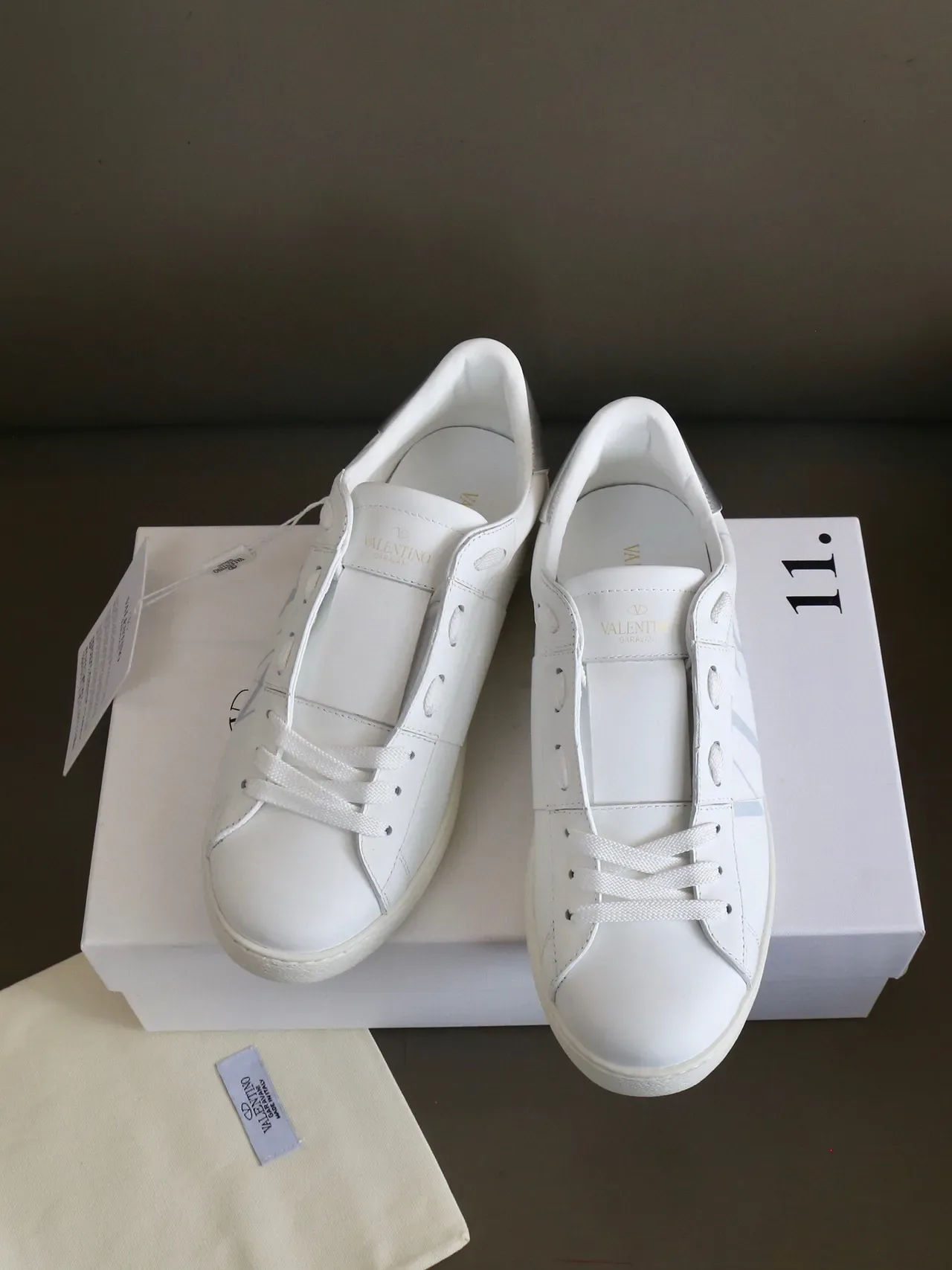 Valentino VLTN White Silver Logo Lifestyle Sneakers 7