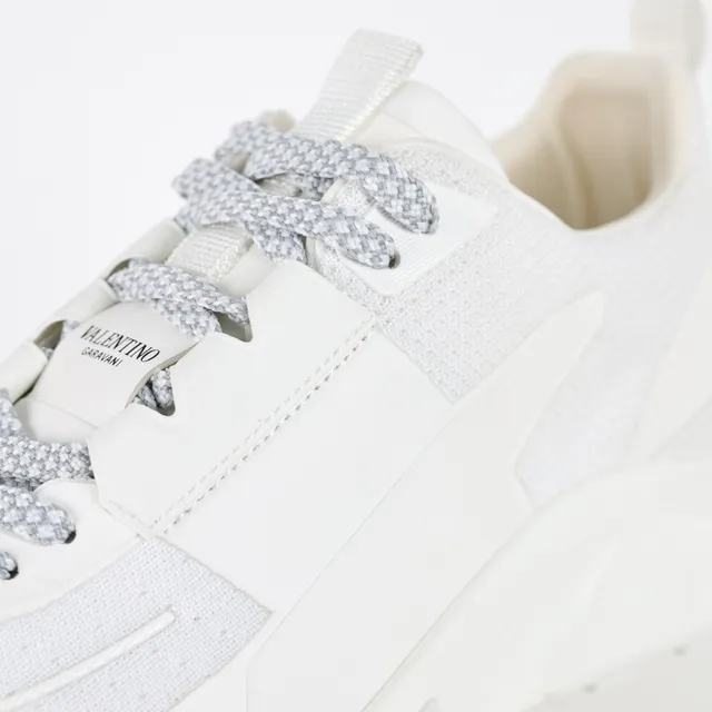 Valentino Sapatilhas Chunky Brancas Cinza Monocromáticas Sola Esculpida 6